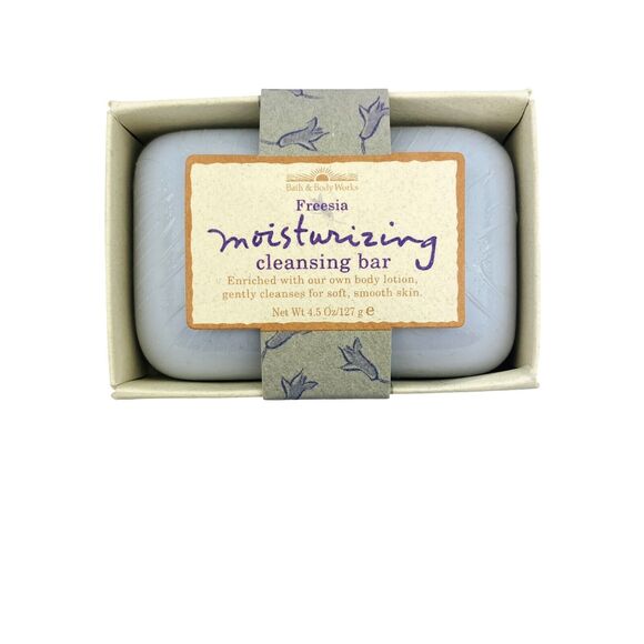 Bath & Body Works Freesia Moisturizing Cleansing Bar Soap NIP Sealed Vintage NOS